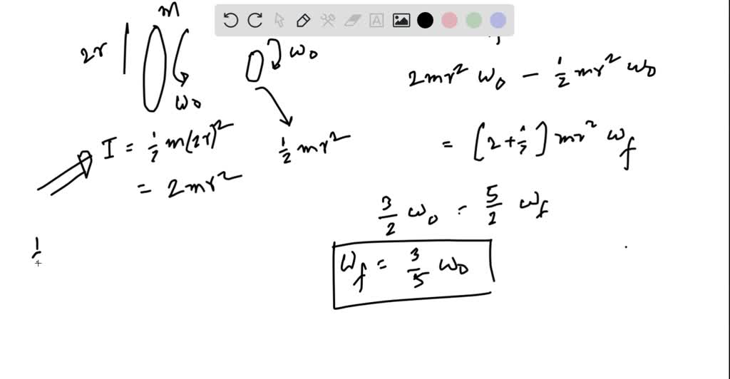 Two disks of identical mass but different radii (r and 2r) are spinning ...