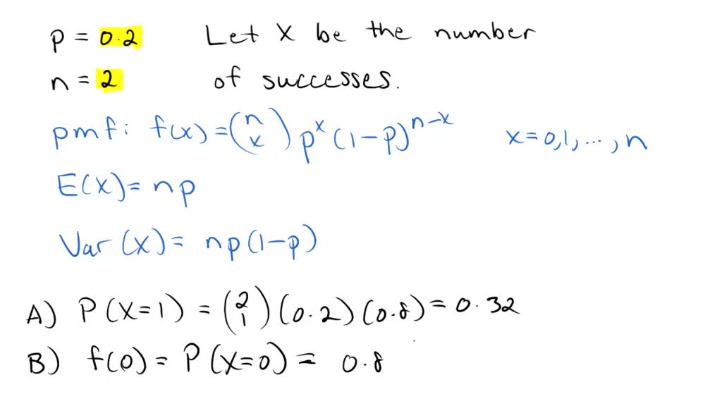 SOLVED: Consider A Binomial Experiment With Two Trials And P=0.2 A ...