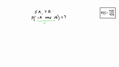 the-sample-space-contains-5-as-and-7-bs-what-is-the-probability-that-a-randomly-selected-set-of-2-will-include-1-a-and-1-b-86504