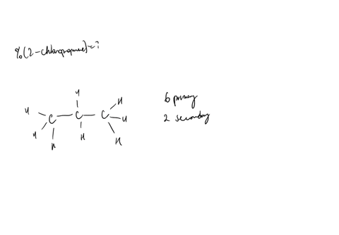 the-ratio-of-reactivity-of-tertiarysecondaryprimary-hydrogen-atoms-in-a-chlorination-reaction-at-298-k-is-5351-using-this-information-calculate-the-percentage-of-2-chloropropane-that-would-be-expected