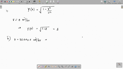 calculate-the-relativistic-factor-v-of-the-following-speeds-use-c-30-x-108ms-a-v-0-mih-b-v-350000-mihr-c-v-186250-mis-d-v-c-1-2-or-76257