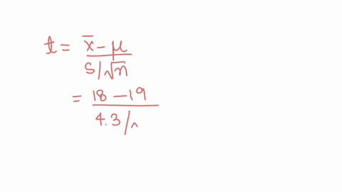 consider-the-following-hypothesis-test-h0-19-ha-19-a-sample-of-48-provided-a-sample-mean-x-18-and-a-sample-standard-deviation-s-43-a-compute-the-value-of-the-test-statistic-round-your-answer-to-three
