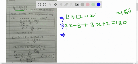 if-two-angles-are-supplementary-m-1-2x-8-and-the-m-2-3x-2-find-the-measure-of-each-angle-with-a-degree-symbol-equation-solution-x-______-substitute-m-1-2x-8-m-2-3x-2-m-1-________-m-2-_______-34943