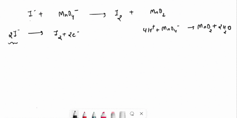 balance-the-equation-for-the-oxidation-of-an-iodide-ion-i-by-a-permanganate-ion-mno4-in-basic-solution-to-yield-iodine-i2-and-manganese-iv-oxide-mno2-24611
