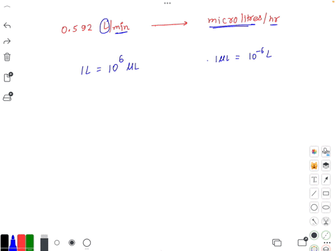 ycowert-05921-unin-to-units-of-miswliters-per-hoar-show-the-unit-analyis-by-araging-the-coeversion-factors-inso-the-enit-factor-slots-frac0592-mathrml1-mathrmmin-timessquare-timesleftfracsquaresquarer