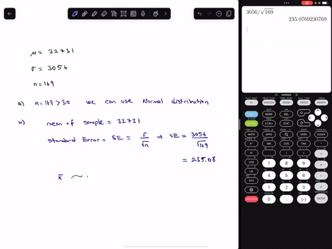 the-mean-college-loan-debt-for-graduating-students-is-32731-with-a-standard-deviation-of-3056-if-all-possible-random-samples-of-size-169-are-taken-from-this-population-determine-the-followin-98584