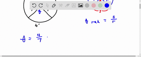 in-a-circle-with-a-radius-of-7-feet-the-radian-measure-of-the-central-angle-subtended-by-an-arc-with-a-length-of-4-feet-is-the-area-of-the-sector-formed-by-the-arc-is-square-feet-assume-314-21449