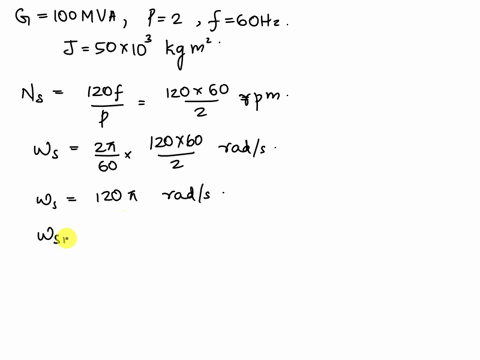 a-100-mva-two-pole-60-hz-generator-has-a-moment-of-inertia-of-50-x-1o3-kgm2-what-is-the-energy-stored-in-the-rotor-at-the-rated-speed-what-is-the-corresponding-angular-momentum-determine-the-77829