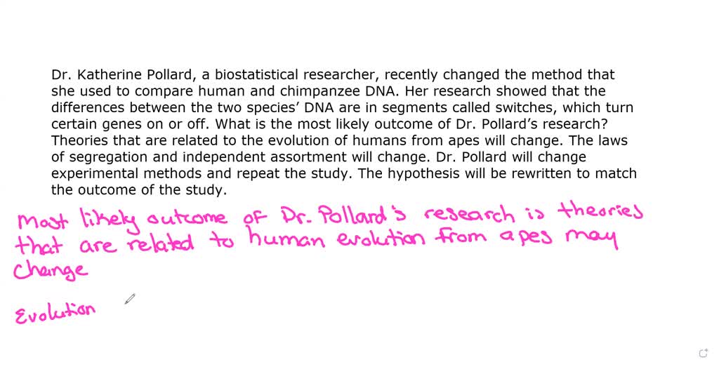 SOLVED Dr. Katherine Pollard, a biostatistical researcher, recently