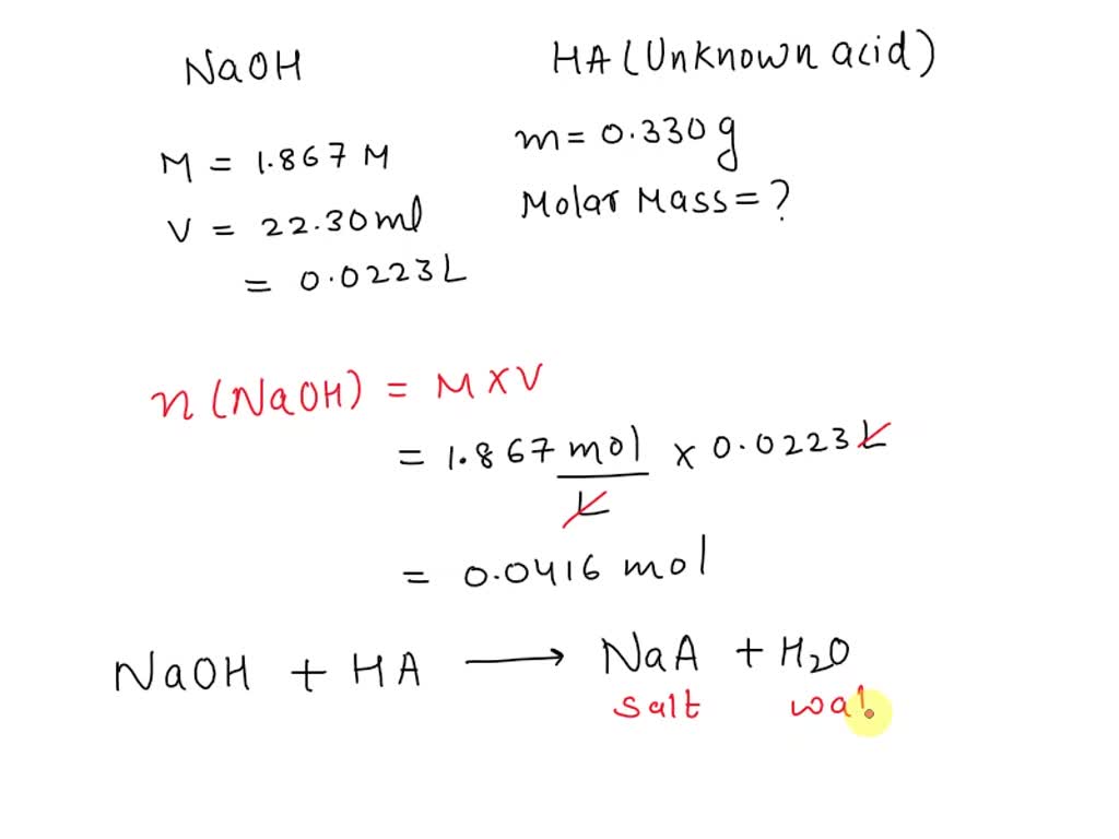 SOLVED 5. A titration required 22.30 mL of 1.867 M NaOH to neutralize