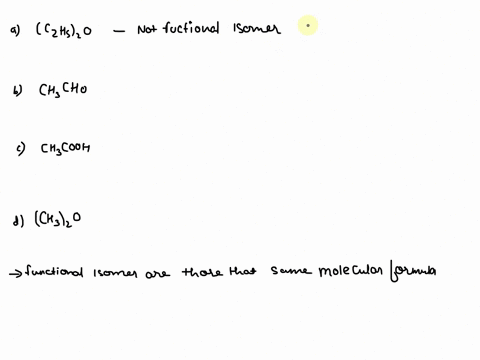 which-of-the-following-compounds-is-a-functional-group-isomer-of-c2h5oh-ethanol-a-c2h52o-b-ch3cho-c-ch3cooh-d-ch32o-79346