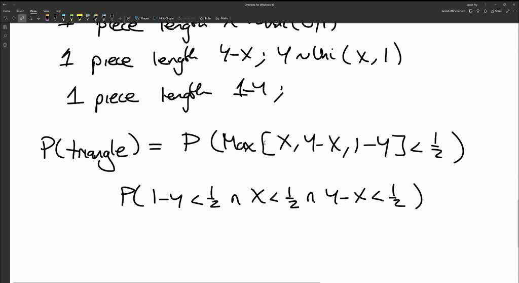SOLVED: Consider a stick of length â‚¬. We break it randomly into two ...