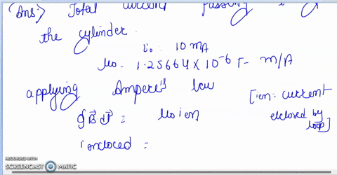 A long cylindrical shell has a uniform current density the...