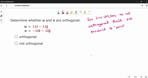 determine-whether-u-and-v-are-orthogonal