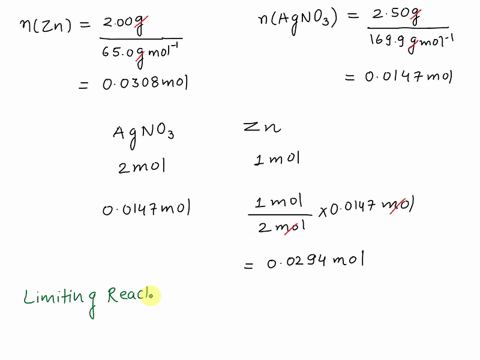 astrip-of-zinc-metal-having-a-mass-of-200-g-is-placed-in-an-aqueous-solution-containing-250-g-of-silver-nitrate-causing-the-following-reaction-to-occur-zns-agnosaq-ags-znnohaq-which-reactant-73252