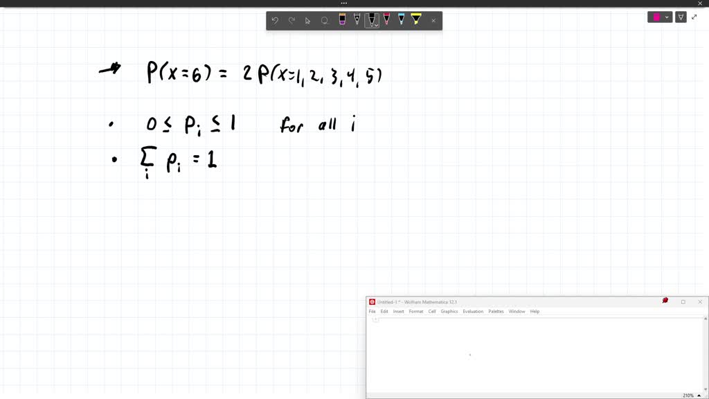 SOLVED A die is loaded such that the probability of a six appearing is twice the probability of