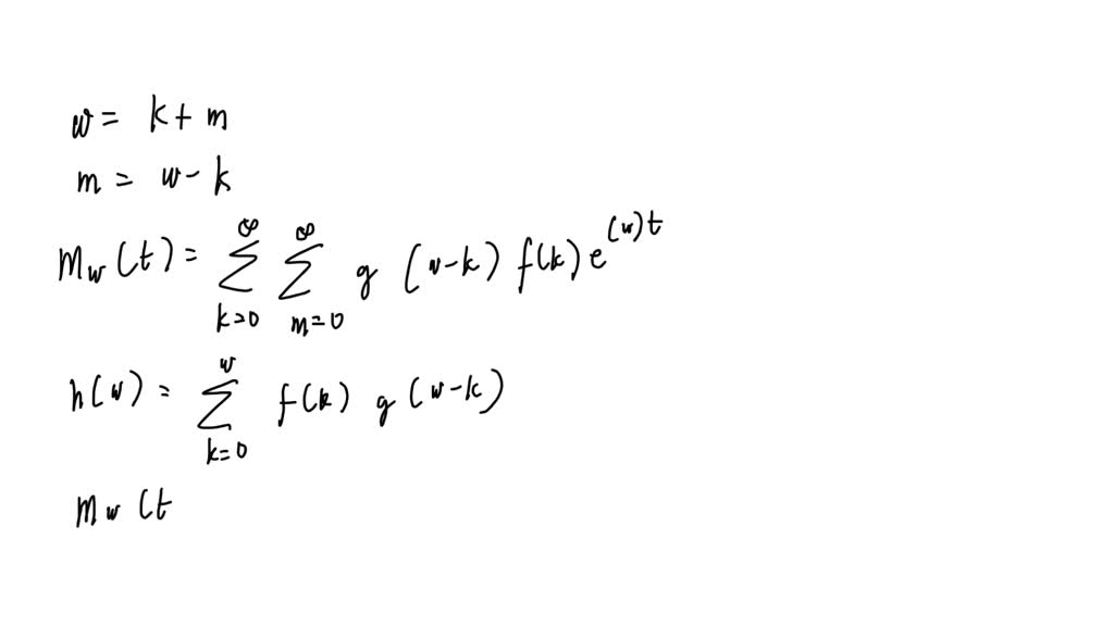 Let X and Y, with respective pmfs f(x) and g(y), be independent ...