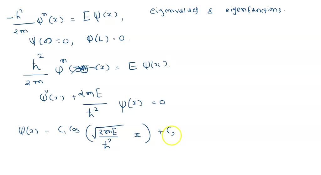 SOLVED: Particle in an Infinite Well A one-dimensional infinite square ...