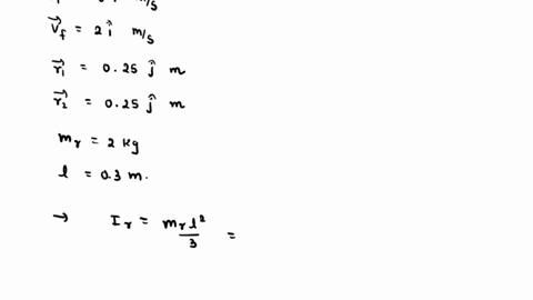 a-05-kg-ball-doesnt-spin-and-moves-with-horizontal-velocity-80-ms-and-is-aimed-at-rod-with-mass-20-kg-and-length-030-m-that-is-fixed-at-its-bottom-point-when-the-ball-hits-the-rod-025-m-abov-54986