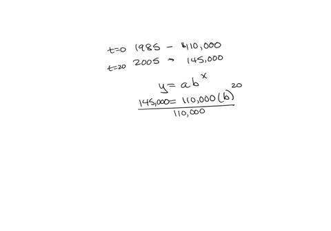 in-the-year-1985-a-house-was-valued-at-110000-by-the-year-2005-the-value-had-appreciated-to-145000-what-was-the-annual-growth-rate-between-1985-and-2005-assume-that-the-value-continued-to-gr-56482