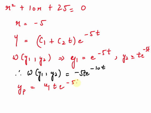 consider-the-differential-equationy10y25y4e-5tt21-t0-find-the-general-solution-to-the-corresponding-homogeneous-equation-in-your-answer-use-c1-and-c2-and-to-denote-arbitrary-constants-yc-app-76032
