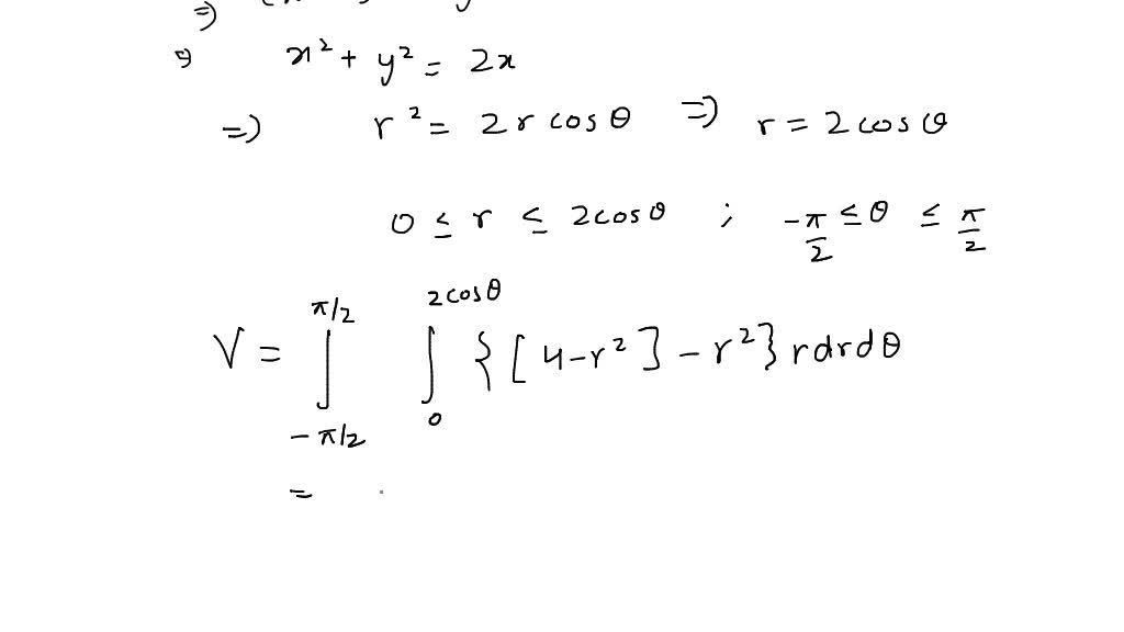 SOLVED Use A Double Integral In An Appropriate Coordinate System To