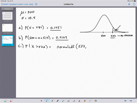in-a-recent-year-the-total-scores-for-a-certain-standardized-test-were-normally-distributed-with-a-mean-of-500-and-a-standard-deviation-of-104-answer-parts-ad-below-a-find-the-probability-th-25516