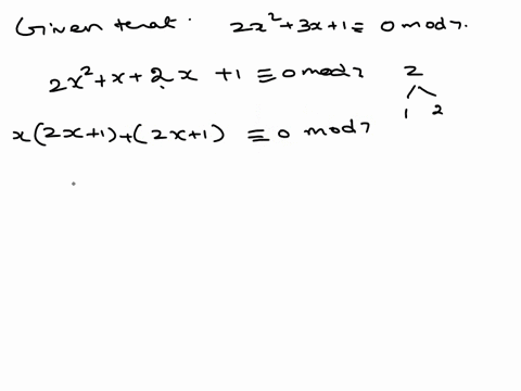 solve-2x2-3x-1-congruent-0-mod-7-30306