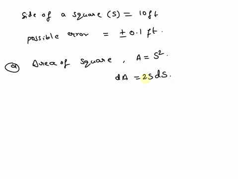 the-side-of-a-square-is-measured-to-be-10-mathrmft-with-a-possible-error-of-pm-01-mathrmft-a-use-d-5-55764