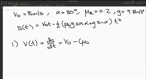 a-block-of-mass-m-5-kg-is-placed-on-an-inclined-plane-at-an-angle-of-30-with-the-horizontal-the-coefficient-of-kinetic-friction-between-the-block-and-the-inclined-plane-is-k-02-the-block-is-initially-