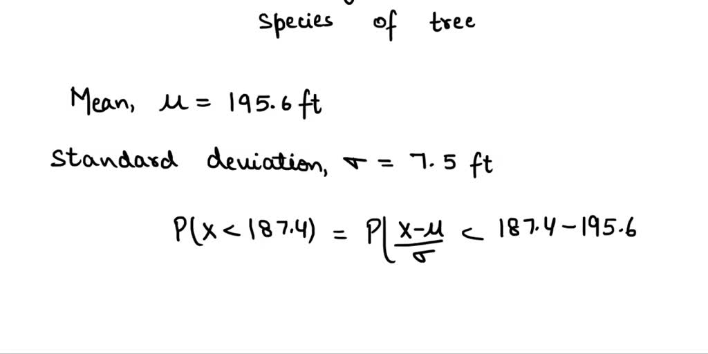 SOLVED: 'The full height of a certain species of tree has a normal ...