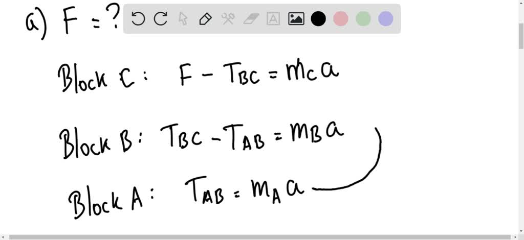 SOLVED: Three Identical Blocks Connected By Ideal (massless) Strings ...