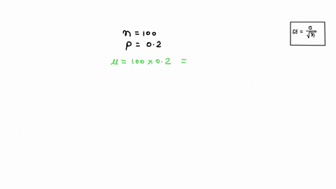 random-samples-of-size-100-are-taken-from-an-infinite-population-whose-population-proportion-is-02-the-expected-value-and-standard-error-of-the-sample-proportion-are-0-a-02and-04-0b-20and04-96729