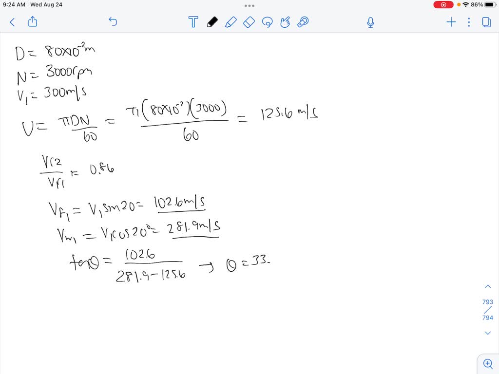 solved-in-a-single-stage-simple-impulse-turbine-the-steam-flows-at