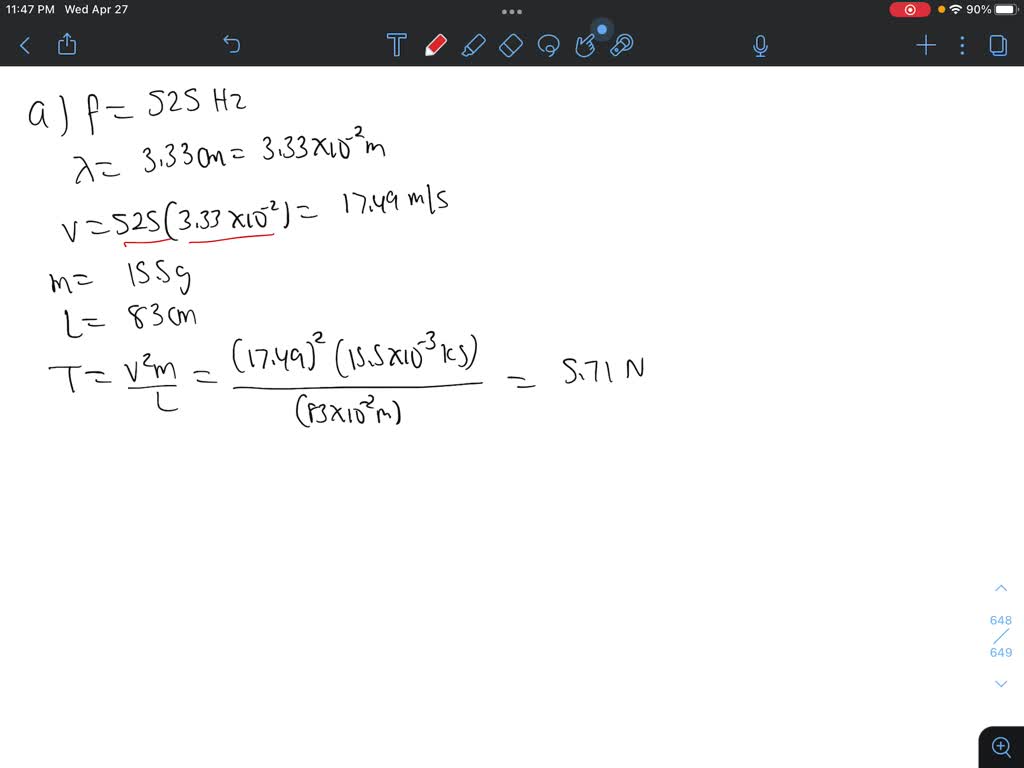 SOLVED: A thin, 83.0 cm wire has a mass of 15.5 g. One end is tied to a ...