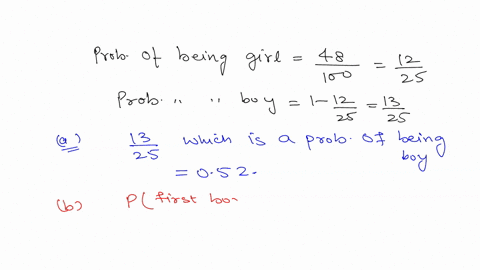 SOLVED: What is the probability of having at least two girls? XXX) (Use the  form What is the probability of having at most one boy? XXX) (Use the form  p. What is