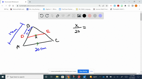 in-triangle-abc-segment-de-is-parallel-to-the-side-ac-the-endpoints-of-segment-de-lie-on-the-sides-ab-and-bc-respectively-find-de-if-ac20cm-ab17cm-and-bd119cm-22173