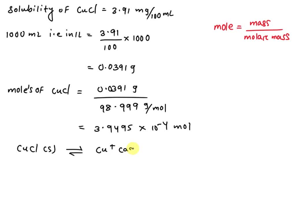 Copper Chloride Water Solubility at Sandra Barrera blog