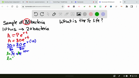 Question a sample of bacteria is decaying according to a...