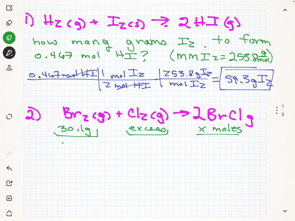 Solved For The Following Rcaction 4 03 Grams Of Hydrogen Gas Are Allowed To React With 42 4