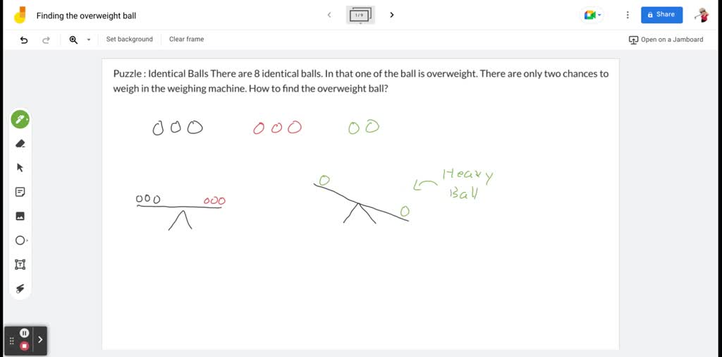 There are eight balls. Seven of them weigh the same but one of