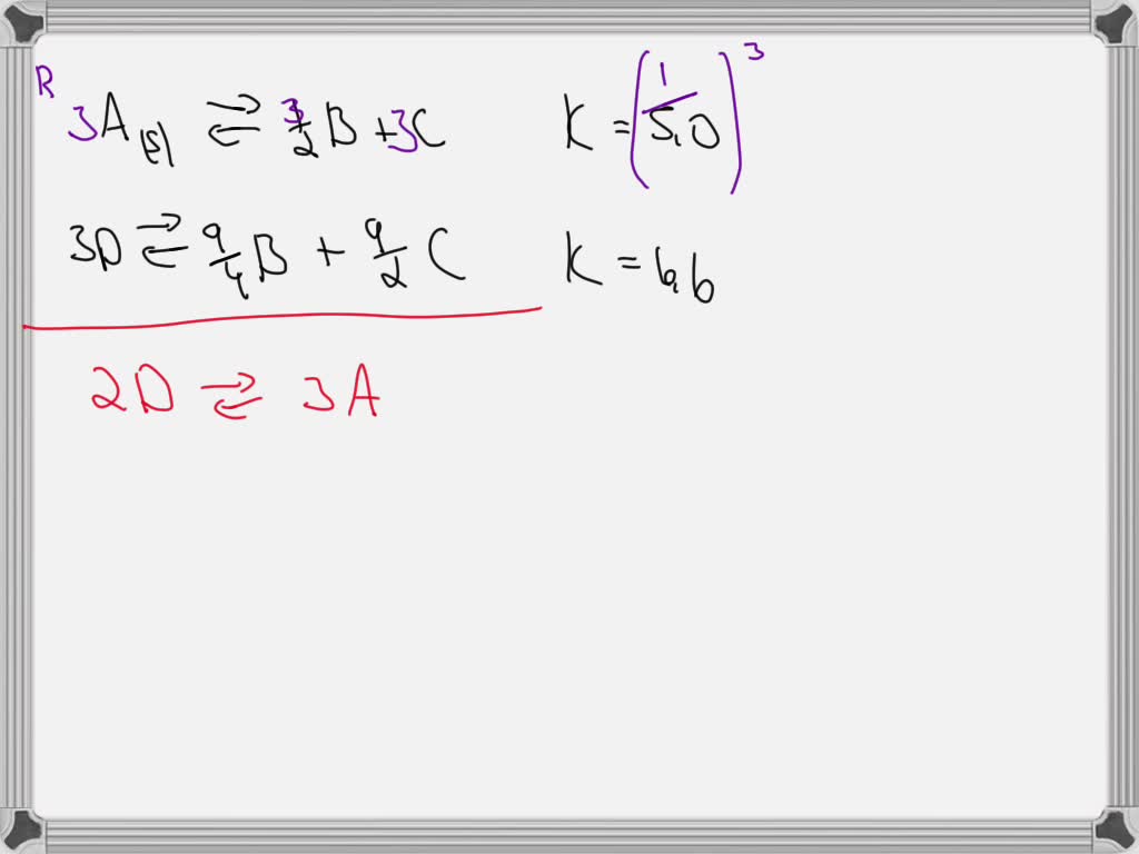 SOLVED: Consider the following chemical equations at equilibrium A3BK1 ...