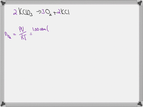 the-decomposition-of-solid-potassium-chlorate-kclo3-produces-oxygen-gas-and-solid-potassium-chloride-what-mass-of-potassium-chlorate-must-react-in-order-to-produce-255-l-of-oxygen-gas-at-000c-and-100-