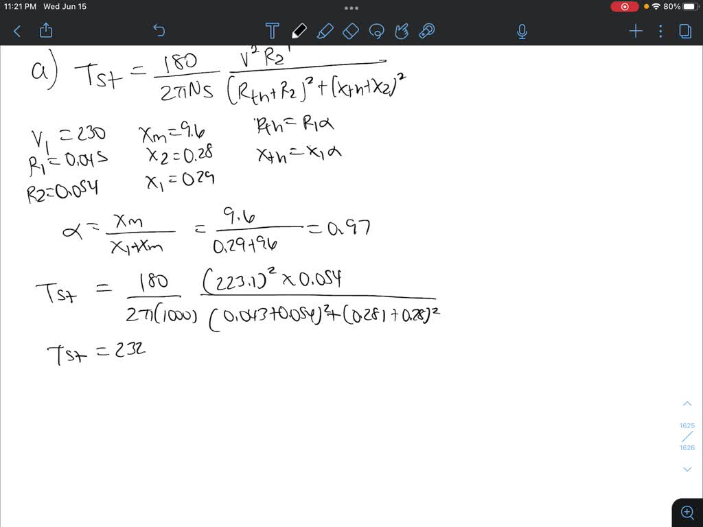 solved-using-the-simple-equivalent-circuit-of-an-induction-motor