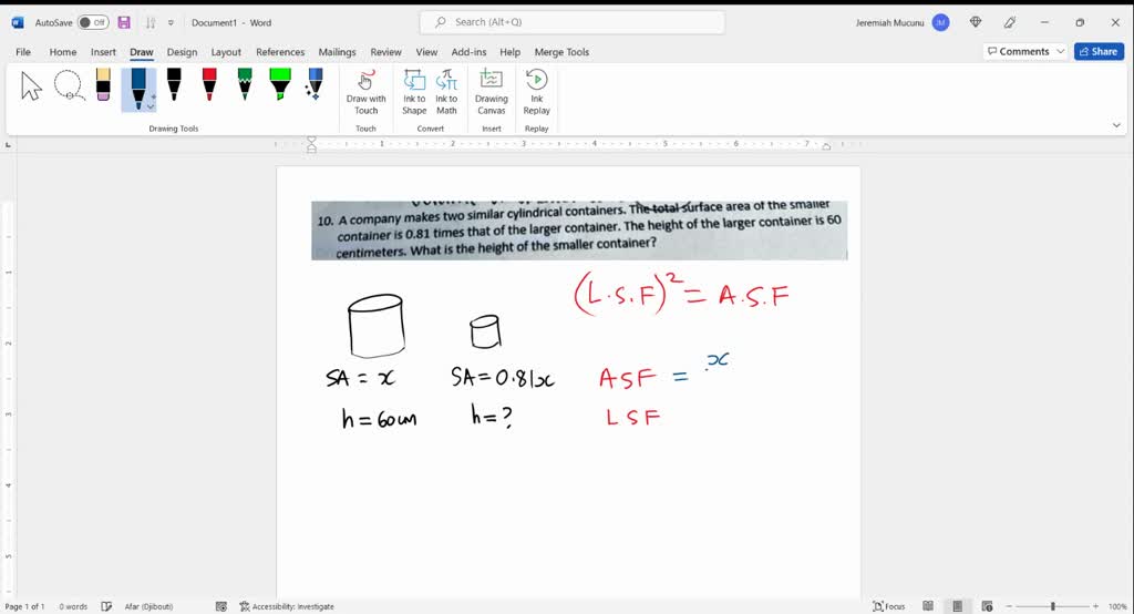 SOLVED: Two Containers Are Mathematically Similar. Their Volumes Are ...