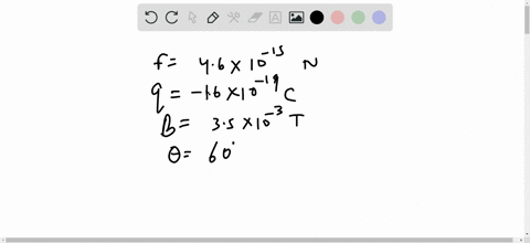 an-electron-experiences-a-magnetic-force-of-magnitude-460-times-10-15-n-when-moving-at-an-angle-of-6-47632