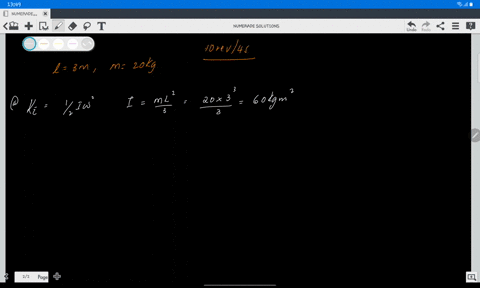 a-rod-of-length-3m-long-has-a-mass-of-20-kg-it-is-assumed-that-the-rod-has-a-uniform-mass-distribution-all-throughout-the-rod-rotates-about-the-pivot-point-at-the-left-end-taken-as-the-origi-28347