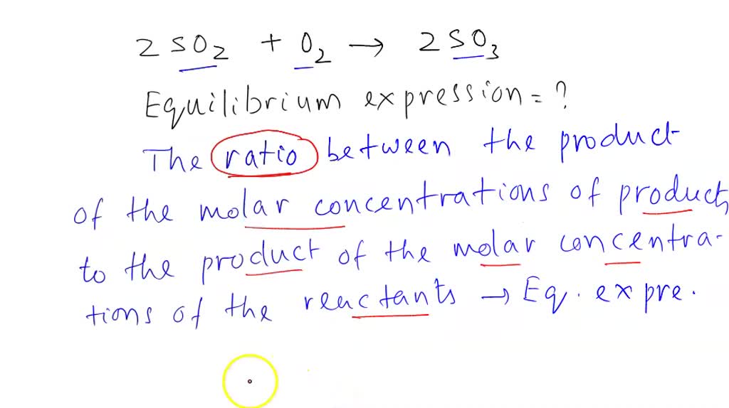 Solved The Correct Equilibrium Expression For The Reaction Of Sulfur Dioxide Gas With Oxygen