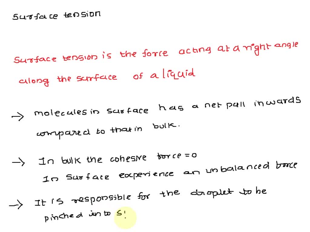 SOLVED Identify the true statements about surface tension. Molecules along the surface of a