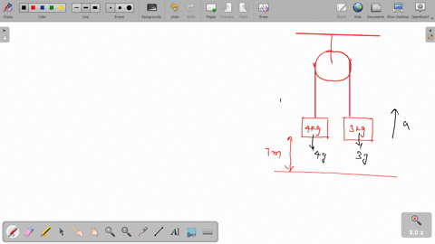blocks-mass-and-kg-are-each-initially-m-above-the-ground-and-they-are-connected-with-each-other-by-massless-cord-that-passes-aver-massless-and-frictionless-pulley-the-pulley-is-20-m-above-th-31222